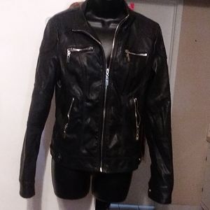 Black faux leather jacket